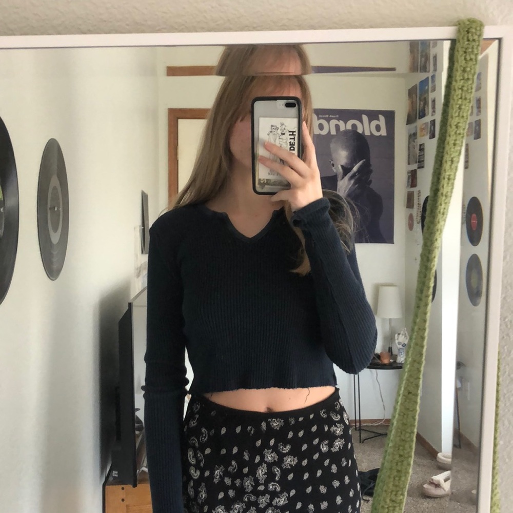 Navy Blue Brandy Melville Long Sleeve